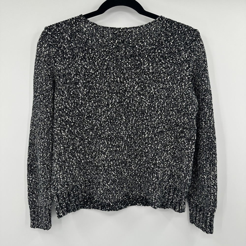 Eileen Fisher Black White Textured Knit Cotton Sweater Top Women Size‎ S - Picture 6 of 9